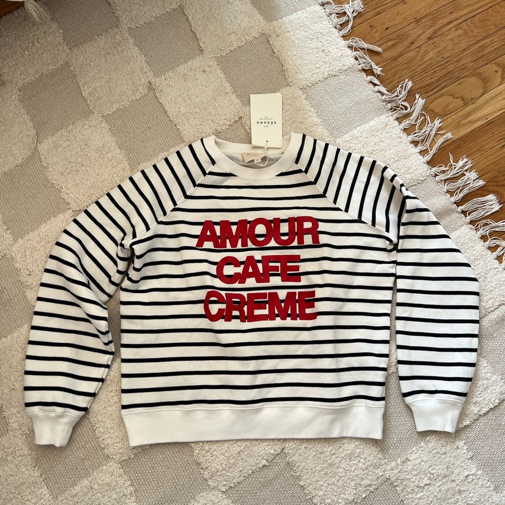 Sezane AMOUR CAFÉ CRÈME SWEATSHIRT